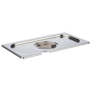 GASTRONOR LID 1/3GN W/SPOON RECESS STAINLESS STEEL 18/10