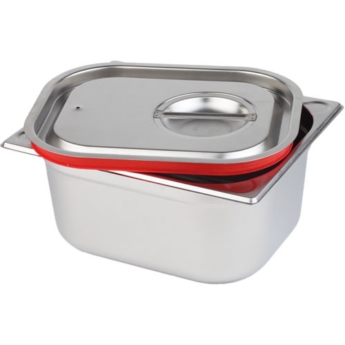 Gastronormdeksel 1/2gn m/siliconenafdichting rvs 18/10