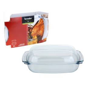 Auflaufform mit Deckel, Fassungsvermögen 4,1 l, Glas
