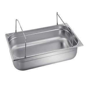 GASTRONORM CONTAINER GN 1/1 20CM. DEEP W/BULL HANDLES STAINLESS STEEL 18/10