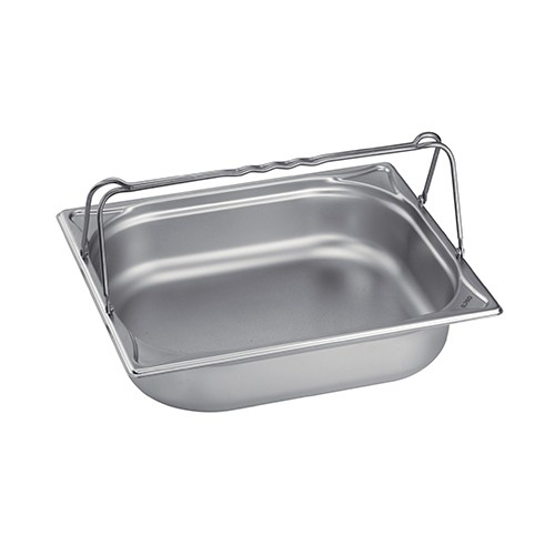 Gastronormbak gn 1/2 10cm. diep m/beugelgrepen rvs 18/10