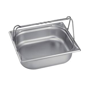 Gastronormbak gn 1/2 15cm. diep m/beugelgrepen rvs 18/10