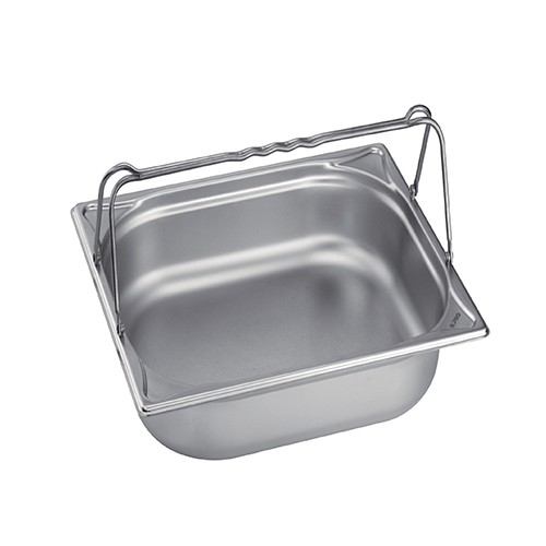 Gastronormbak gn 1/2 20cm. diep m/beugelgrepen rvs 18/10