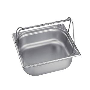 GASTRONORM CONTAINER GN 1/2 20CM. DEEP W/BULL HANDLES STAINLESS STEEL 18/10