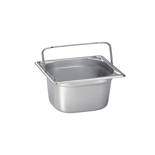 Gastronormbak gn 1/6 10cm. diep m/beugelgrepen rvs 18/10