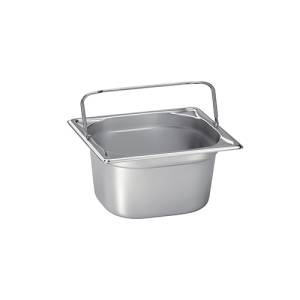 Gastronormbak gn 1/6 10cm. diep m/beugelgrepen rvs 18/10