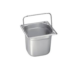 GASTRONORM CONTAINER GN 1/6 20CM. DEEP W/BULL HANDLES STAINLESS STEEL 18/10
