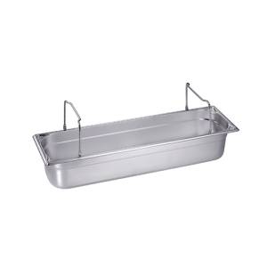 GASTRONORMBEHÄLTER GN 2/4 10CM. TIEF MIT SCHNALLENGRIFF EDELSTAHL 18/10