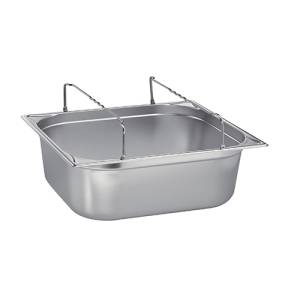 GASTRONORMBEHÄLTER GN 2/3 10CM. TIEF MIT SCHNALLENGRIFF EDELSTAHL 18/10