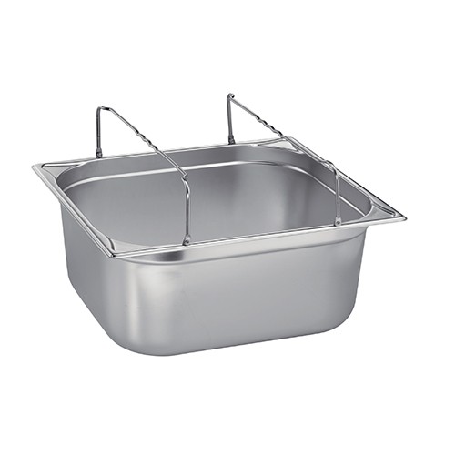 Gastronormbak gn 2/3 15cm. diep m/beugelgrepen rvs 18/10