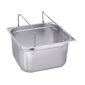 GASTRONORMBEHÄLTER GN 2/3 20CM. TIEF MIT SCHNALLENGRIFF EDELSTAHL 18/10