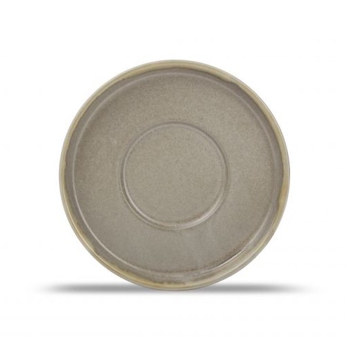 PLAT POUR TASSE DIAM. 14CM. TASSE CONT. 20CL. STRUCTURE MARRON
