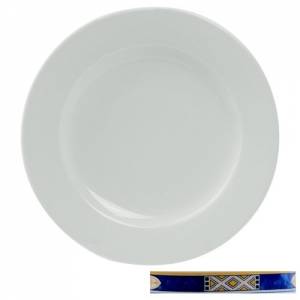 Bord diep coean diam. 23cm. wit m/decor Egypto Blue Nova