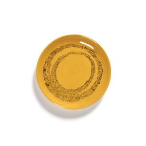 Bord XS diam. 16cm. kleur geel/zwart Feast tableware by Ottolenghi Serax