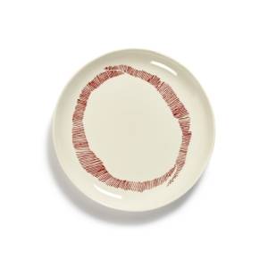 Bord s diam. 19cm. kleur wit/rood Feast tableware by Ottolenghi Serax