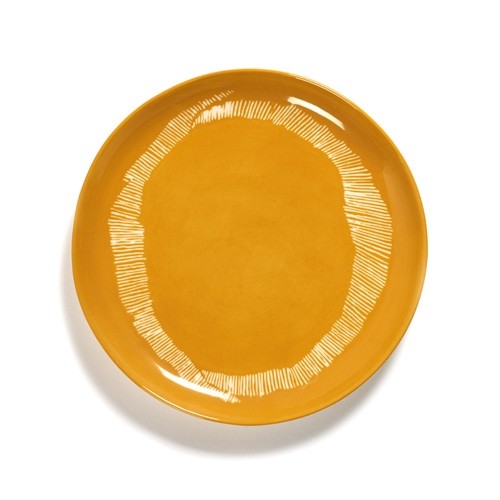 PLATTE M DURCHM. 22,5 cm. FARBE GELB/WEISS FESTGESCHIRR VON OTTOLENGHI SERAX