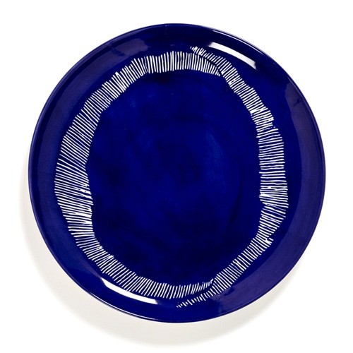 Bord l diam. 26,5cm. kleur blauw/wit Feast tableware by Ottolenghi Serax