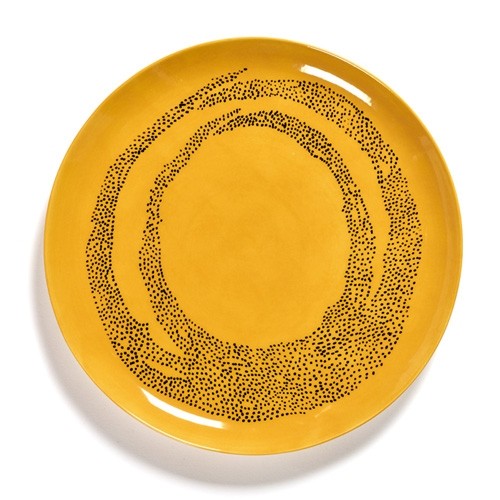 Bord l diam. 26,5cm. kleur geel/zwart Feast tableware by Ottolenghi Serax