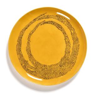 Bord l diam. 26,5cm. kleur geel/zwart Feast tableware by Ottolenghi Serax