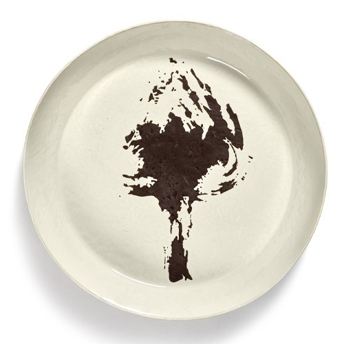 ASSIETTE DE SERVICE DIAM. 44.5CM. VAISSELLE FESTIN COULEUR BLANC/NOIR PAR OTTOLENGHI SERAX
