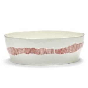 Saladekom diam. 28,5cm. kleur wit/rood Feast tableware by Ottolenghi Serax