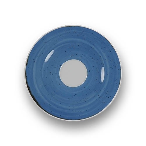 PLAT ESPRESSO DIAM. 12CM. SATURNO NATURE COULEUR BLEU FONCÉ