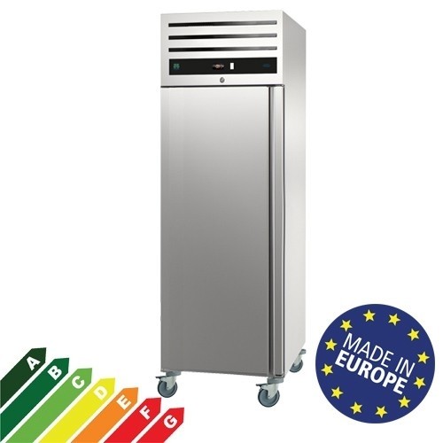 Commercial refrigerator, 1 door, stainless steel, 2/1 GN, greenline, mobile, with left-hinged door