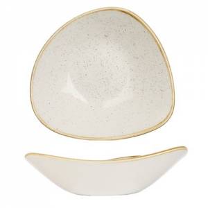 Schaal driehoekig kleur Barley White afm. 18,5cm. Churchill Stonecast