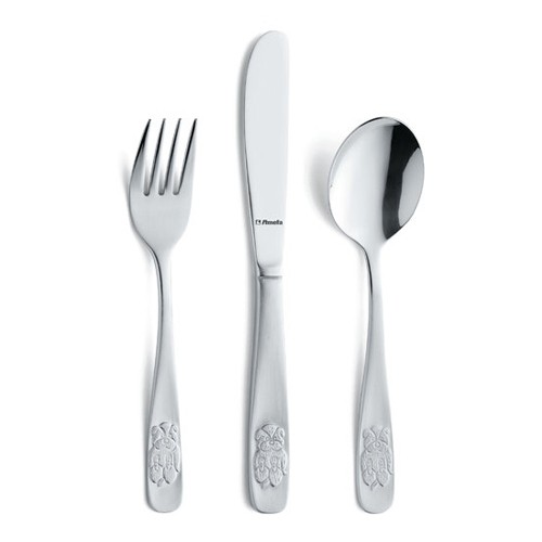 CHILDREN'S CUTLERY 3-PIECE MODEL BEAR STAINLESS STEEL 18/0 AMEFA