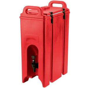 Camtainer 500LCD met no dip kraan inh. 18 liter afm. 42x23cm. hgt.62cm. kleur hot red Cambro