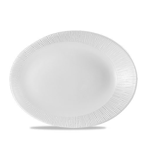 BOARD OVAL DIM. 29x22.7CM. CHURCHILL BAMBOO WHITE
