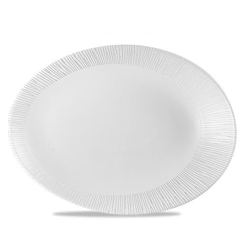Bord ovaal afm. 34.6x26.3cm. Churchill Bamboo White