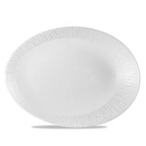 BOARD OVAL DIM. 34.6x26.3CM. CHURCHILL BAMBOO WHITE