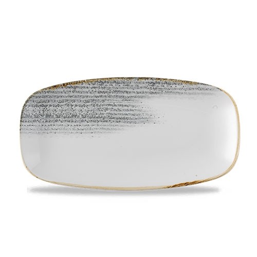 CHEFS OBLONG PLATE DIM. 29.8x15.3CM. CHURCHILL HOMESPUN ACCENTS JASPER GREY