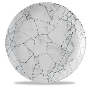 Coupe bord evolve diam. 28.8cm. Churchill prints kintsugi Pearl Grey