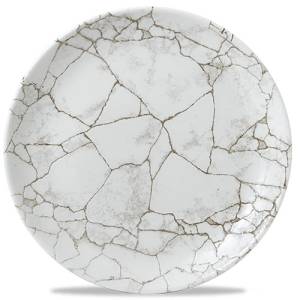 Coupe bord evolve diam. 26cm. Churchill prints kintsugi Agate Grey