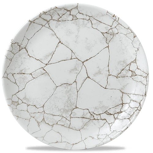 Coupe bord evolve diam. 28.8cm. Churchill prints kintsugi Agate Grey