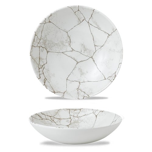 Kom coupe diam. 18.2cm. Churchill Studio Prints Kintsugi Agate Grey