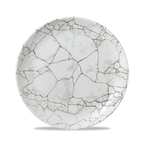 Coupe bord diam. 21.7cm. Churchill Studio Prints Kintsugi Agate Grey