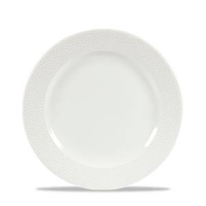 BRETT MIT FUSS DURCHM. 23,4 cm. CHURCHILL ISLA WEISS