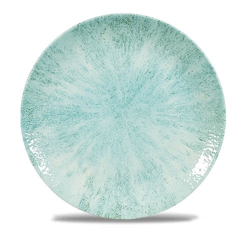 PLAQUE COUPE EVOLVE DIAM. 26CM. AIGUE-MARINE EN PIERRE CHURCHILL