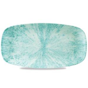 CHEFS OBLONG BOARD SIZE. 35.5x18.9CM. CHURCHILL STONE AQUAMARINE