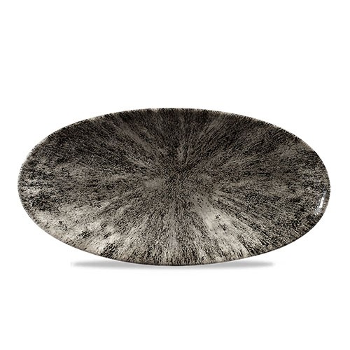 OVALES KOCHBRETTGRÖSSE. 29,9 x 15 cm. CHURCHILLSTONE QUARZ SCHWARZ