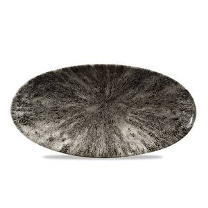 Ovaal chefs bord afm. 29.9x15cm. churchillstone Quartz Black