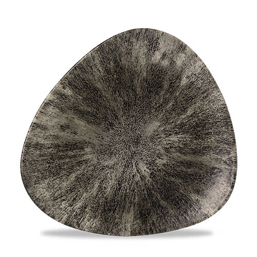 PLATE LOTUS DIM. 19.2CM. CHURCHILL STONE QUARTZ BLACK