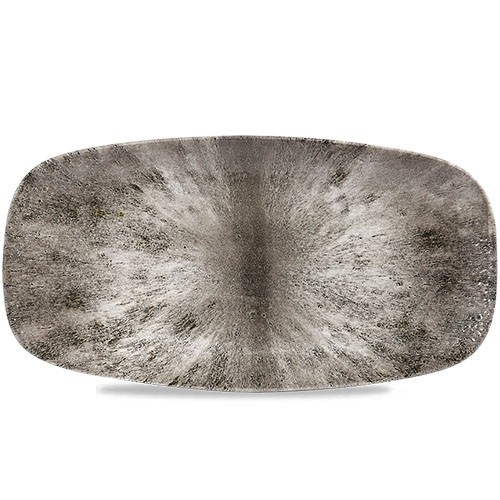 Chefs oblong bord afm. 35.5x18.9cm. Churchill Stone Quartz Black