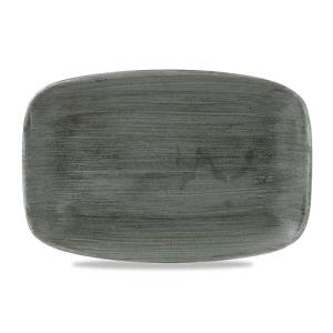 Chefs oblong bord afm. 30x19.9cm. Churchill Stonecast Patina Burnished Green