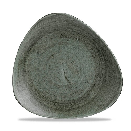 TELLER LOTUS ABM. 26,5 cm großes Churchill-Steinguss-Patina, grün brüniert