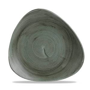 TELLER LOTUS ABM. 26,5 cm großes Churchill-Steinguss-Patina, grün brüniert