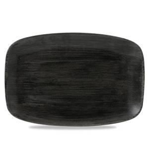 Rechthoekig chefs bord 35.5x24.5cm. Churchill Stonecast Iron Black